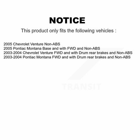 Kugel Front Rear Wheel Bearing & Hub Assembly Kit For Chevrolet Venture Pontiac Montana K70-101190